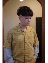 エディ(Edy) メンズマッシュスペインカール波巻きパーマ刈り上げ眉毛カット