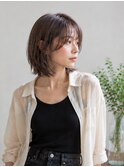 アンニュイ外ハネボブ/シースルーバング/抜け感