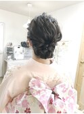 成人式振り袖シニヨンアレンジ【ヘアアレンジ　立川/立川南/袴】