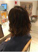 デジタルパーマでコテ巻き風　フレアーロブ