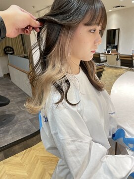 ロンド レア 天神大名店(Lond Le’a) インナーカラー/ダブルカラー/ミルクティーベージュ/くびれヘア