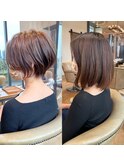 くびれショート/マロンブラウン/大人ショートボブ／山口☆