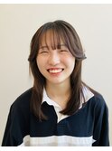 #シースルー前髪&セミロングスタイル