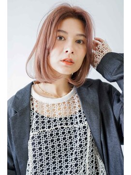 シェル 国分寺(shell) くびレイヤーエモージュ前髪モテベージュレイヤーミディ/国分寺