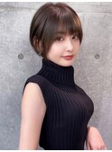 丸みナチュラルショート×ミルクティーベージュ