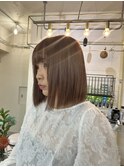 ぷつっとボブ切りっぱなしボブミニボブ
