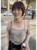 マッシュボブ×ワインレッド