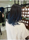 20代30代40代毛先カラー×ナチュラル×小顔×ブルーカラー