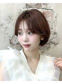 (岩田莉奈)うる艶カラー30代40代50代丸みショートひし形新宿