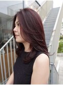似合わせ流れる顔まわりレイヤーカットと暖色カラー