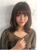 山村/ひし形シルエットくびれミディアムヘア/デジタルパーマ銀座