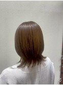 大人可愛い結べるボブ＊ミディアムレイヤー＊ハニーベージュ
