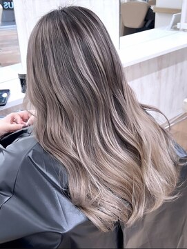 ジーナ 池袋(Zina) バレイヤージュ/ミルクティーベージュ/ケアブリーチ/池袋美容院