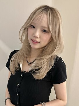 ライン(LINE) 韓国風/レイヤー/前髪カット/オリーブ/透明感/ハッシュカット