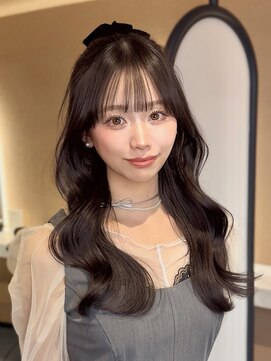 ベル 新宿店(Vel) 【白神】セミロングレイヤー/くびれ巻きグレージュカラー