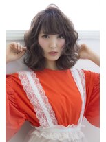 ヘアーアンドメイク ファット(Hair&Make PHAT) ふんわりくびれミディアムボブミルキーグレージュ20代30代