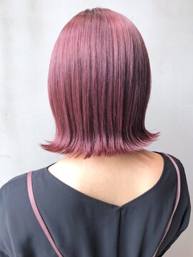 アルバム 銀座(ALBUM GINZA) ピンクボブ_オリーブカラーハイライトカラー_ba308112