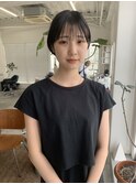 黒髪マッシュショート