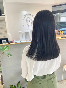 エンリッチヘア(enrich hair) ミディアムヘア　ダークグレージュ