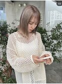 髪質改善トリートメント透明感ベージュカラーボブヘアセット豊橋
