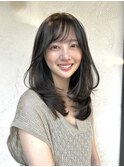 レイヤーカット 小顔ヘア ミディアム ロング HARUNA
