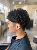 【soy-kufu】MEN'S HAIRマッシュパーマアッシュブラック