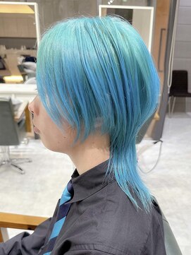 デイズ(days) ブルーカラーツーブロックマッシュショート  ウルフハイライト