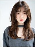 ワンカールセミディシアーカラー姫カットエアリーパーマ大人女子