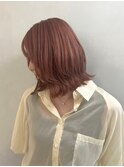 ピンクブラウンメルティカラー/ウェーブミディアム/表参道