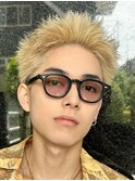 ベリーショートスパイキーショートアップバングブロンドヘア金髪