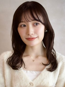 ガーデンヨコハマエスト(GARDEN YOKOHAMA est) ブラウンベージュ デジタルパーマ風巻き髪 ミディアム