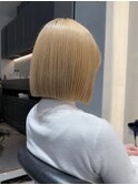 くすみベージュ/ボブ/前髪/レイヤー/髪質改善/縮毛矯正/柏柏