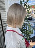 10代20代ボブブロンドカラー岡山ブリーチデザイン