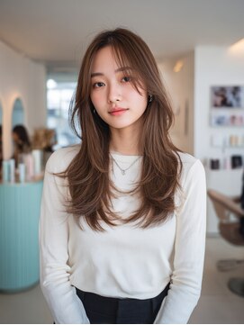 韓国/髪質改善/レイヤーカット/小顔/透明感/ブラウン