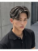 アップバングショートセンターパートツーブロックハイライト30代