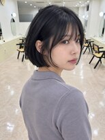 モト 船橋(moto)&nbsp;韓国ミニボブ上品な艶髪ブルーブラック顔周りカット前髪船橋