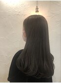 ぱつっとロング　×    ココアグレージュ