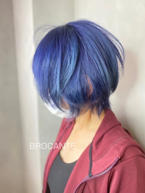 ネイビー blue wカラー 寒色カラー 派手髪 韓国 ニュアンス 