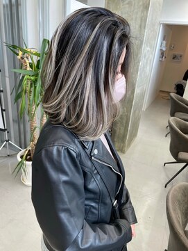 キング 梅田(K!ng) 【梅田】ホワイトハイライトハイライトカラー髪質改善カラー