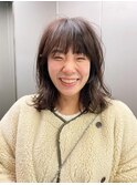 ボブパーマ/黒髪パーマ/切りっぱなしボブ/ショートボブ