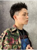 七三オールバック刈り上げツーブロック束感ショート