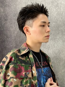 アーリー(Ali'i) 七三オールバック刈り上げツーブロック束感ショート