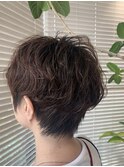 30代40代ショートのくせ毛風パーマ無造作