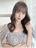 ショコラアッシュ/ヘルシースタイル/ふんわりカール/前髪カット