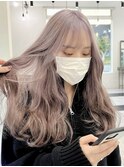 バレイヤージュコントラストハイライトミルクティーベージュ