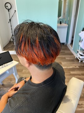 フローリア(flowria) ドルピーオレンジ　×　メンズアンブレラ