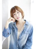 くすみベージュ/顎ラインボブ/ショートボブ[横浜]