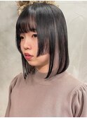 姫カットボブ × インナーカラー × ラベンダーシルバー