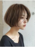 イメチェン　外はね　ボブ　美髪　ワイドバング　ブルーブラック