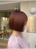 ぷつっとボブ×オレンジベージュわ